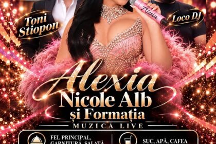 Vineri, 13 noiembrie, Bellavista Events din Deta se transformă în scenă de concert: Alexia Nicole Alb și Formația, Toni Stiopon și Loco DJ, într-un live show cu cină inclusă