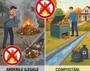 Fără focuri în curți la Jebel. Primăria le reamintește oamenilor că arderea frunzelor se amendează cu până la 45.000 de lei