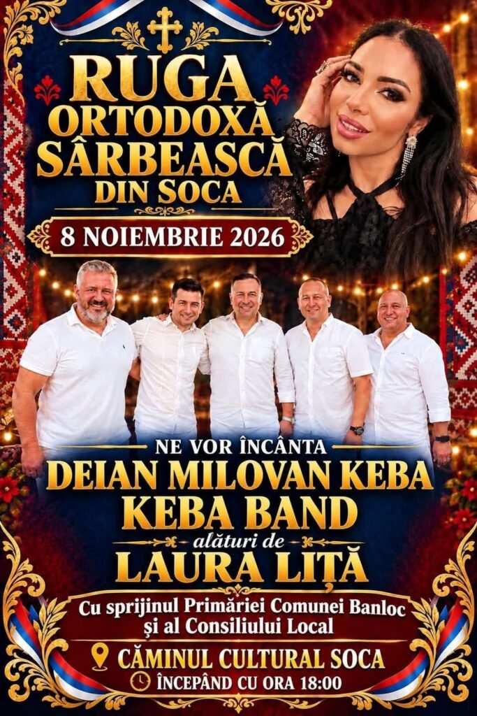 Ruga ortodoxă sârbească din Soca. Keba și Laura Liță urcă pe scenă pe 8 noiembrie