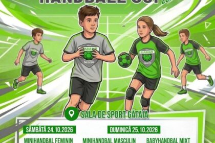 Gătaia Handball Cup 2026: Prima competiție de minihandbal și babyhandbal din oraș aduce zeci de tineri sportivi pe teren
